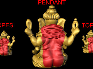 ganesh ji pendant with tops temple jewelry 3D Print Model