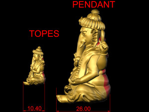 ganesh ji pendant with tops temple jewelry 3D Print Model