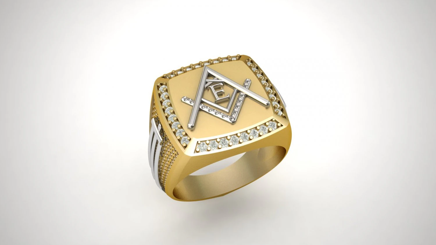 e - letter signet ring 3D Print Model .c4d .max .obj .3ds .fbx .stl .blend 