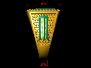 e - letter signet ring 3D Print Model