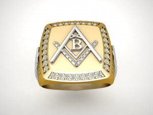 b - letter signet ring 3D Print Model
