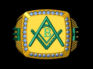 b - letter signet ring 3D Print Model