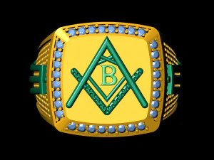b - letter signet ring 3D Print Model
