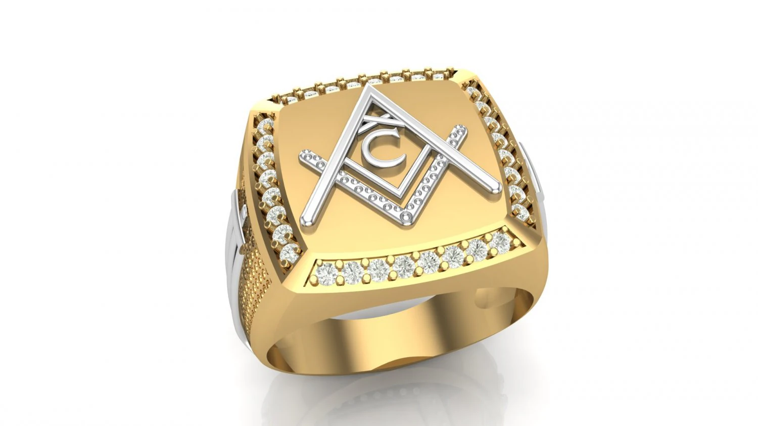 c - letter signet ring 3D Print Model .c4d .max .obj .3ds .fbx .stl .blend