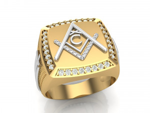 c - letter signet ring 3Dプリントモデル