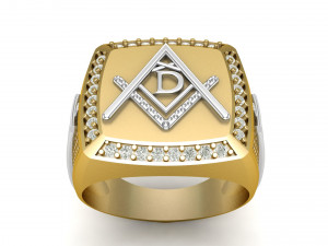 d - letter signet ring 3D 打印模型