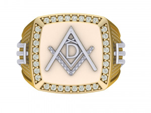 d - letter signet ring 3D 打印模型