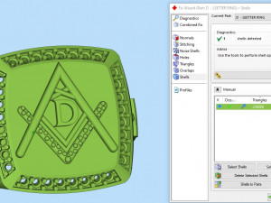 d - letter signet ring 3D 打印模型