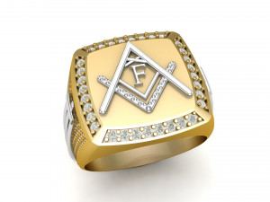 f - letter signet ring 3Dプリントモデル