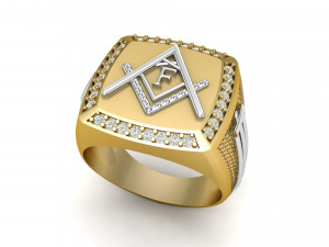 f - letter signet ring Modelo de Impressão 3D