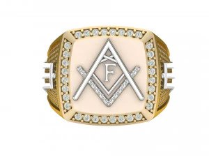 f - letter signet ring 3D Print Model