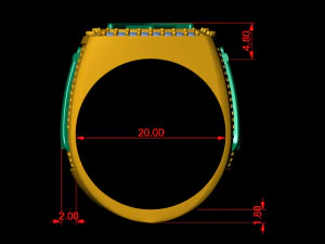 f - letter signet ring 3D Print Model