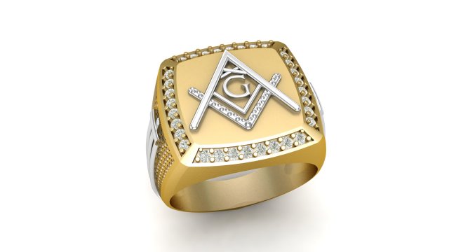 g letter signet ring 3D in 3DExport