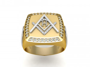 h - letter signet ring Model do druku 3D