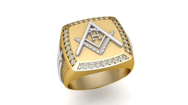 h - letter signet ring Model do druku 3D .c4d .max .obj .3ds .fbx .stl .blend 