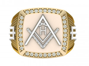 h - letter signet ring Model do druku 3D