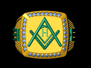h - letter signet ring Model do druku 3D