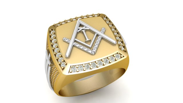 i - letter signet ring 3D 프린트 모델 .c4d .max .obj .3ds .fbx .stl .blend 