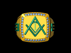 i - letter signet ring 3D 프린트 모델