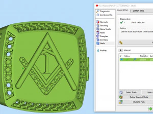 i - letter signet ring 3D Print Model
