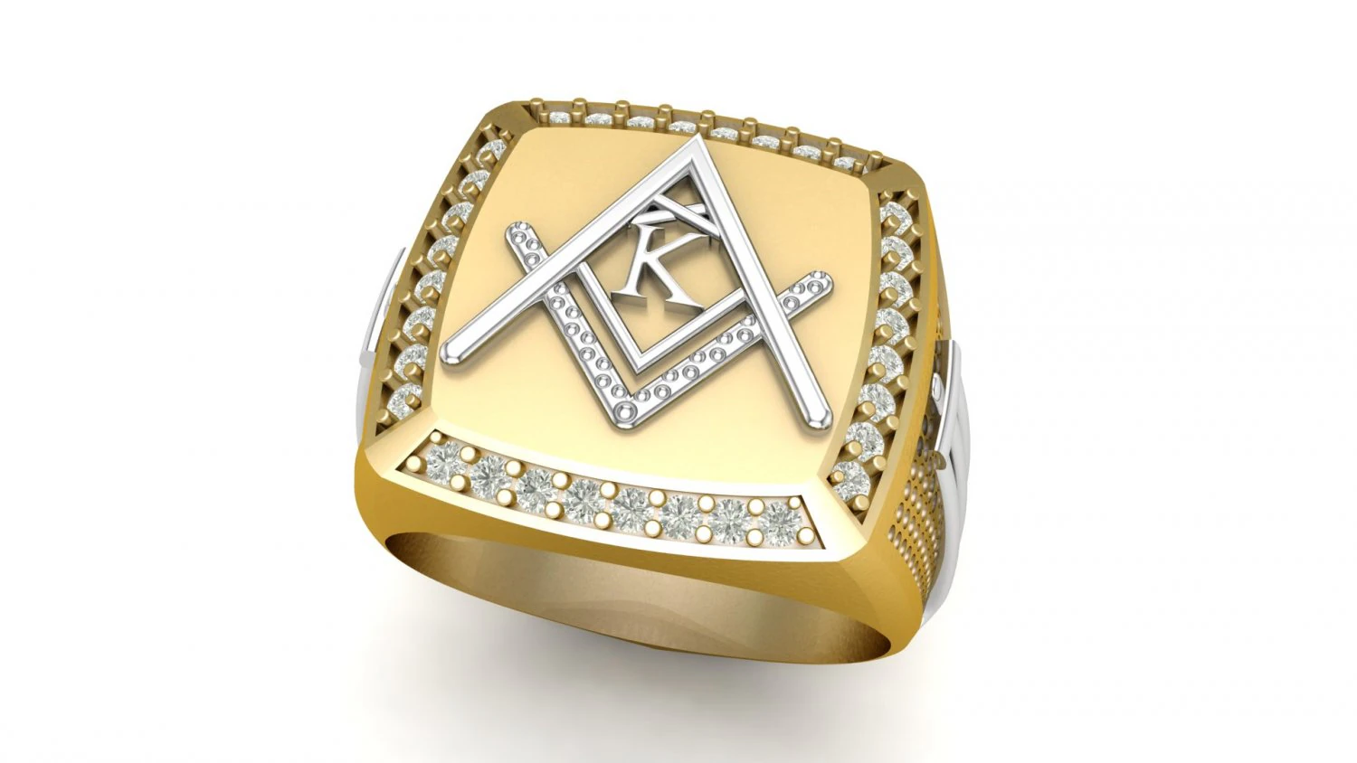 k - letter signet ring 3D Print Model .c4d .max .obj .3ds .fbx .stl .blend 