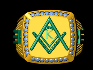 k - letter signet ring 3D Print Model