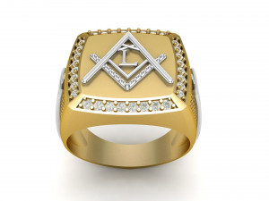 l - letter signet ring Modèles 3D en vedette