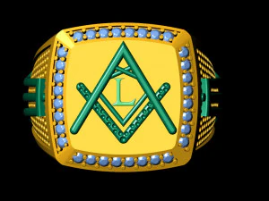 l - letter signet ring 3D Print Model