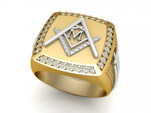 m - letter signet ring 3D-printmodel