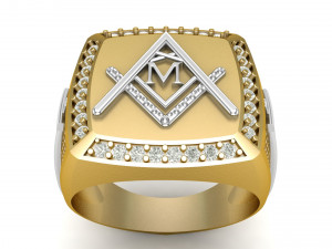 m - letter signet ring 3D-printmodel