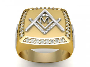 m - letter signet ring 3D Print Model