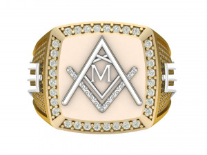 m - letter signet ring 3D-printmodel