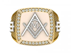 m - letter signet ring 3D Print Model