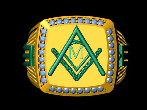 m - letter signet ring 3D Print Model