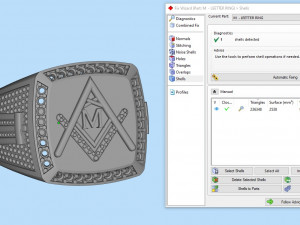 m - letter signet ring 3D-printmodel