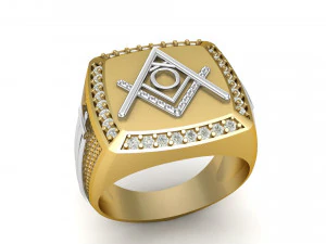 O 字母图章戒指 3D 打印模型