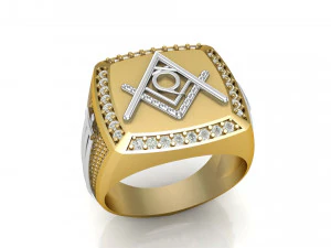 q - 字母图章戒指 3D 打印模型