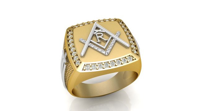 r - letter signet ring 3D Print Model .c4d .max .obj .3ds .fbx .stl .blend 