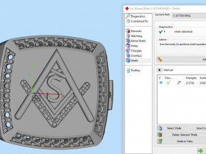 s - letter signet ring 3D Print Model