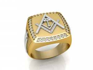 t - letter signet ring 3D 打印模型
