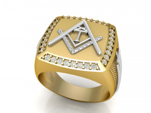 t - letter signet ring 3D 打印模型