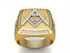 t - letter signet ring 3D 打印模型