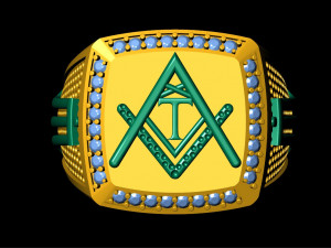 t - letter signet ring 3D 打印模型