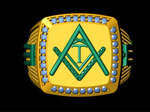 t - letter signet ring 3D Print Model