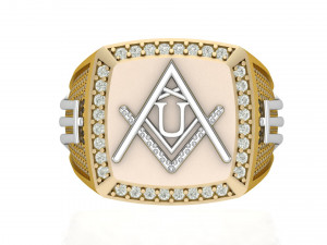 u - letter signet ring Modèles 3D en vedette