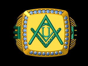 u - letter signet ring Modèles 3D en vedette