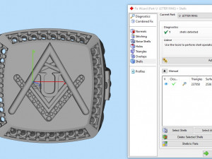 u - letter signet ring Modèles 3D en vedette
