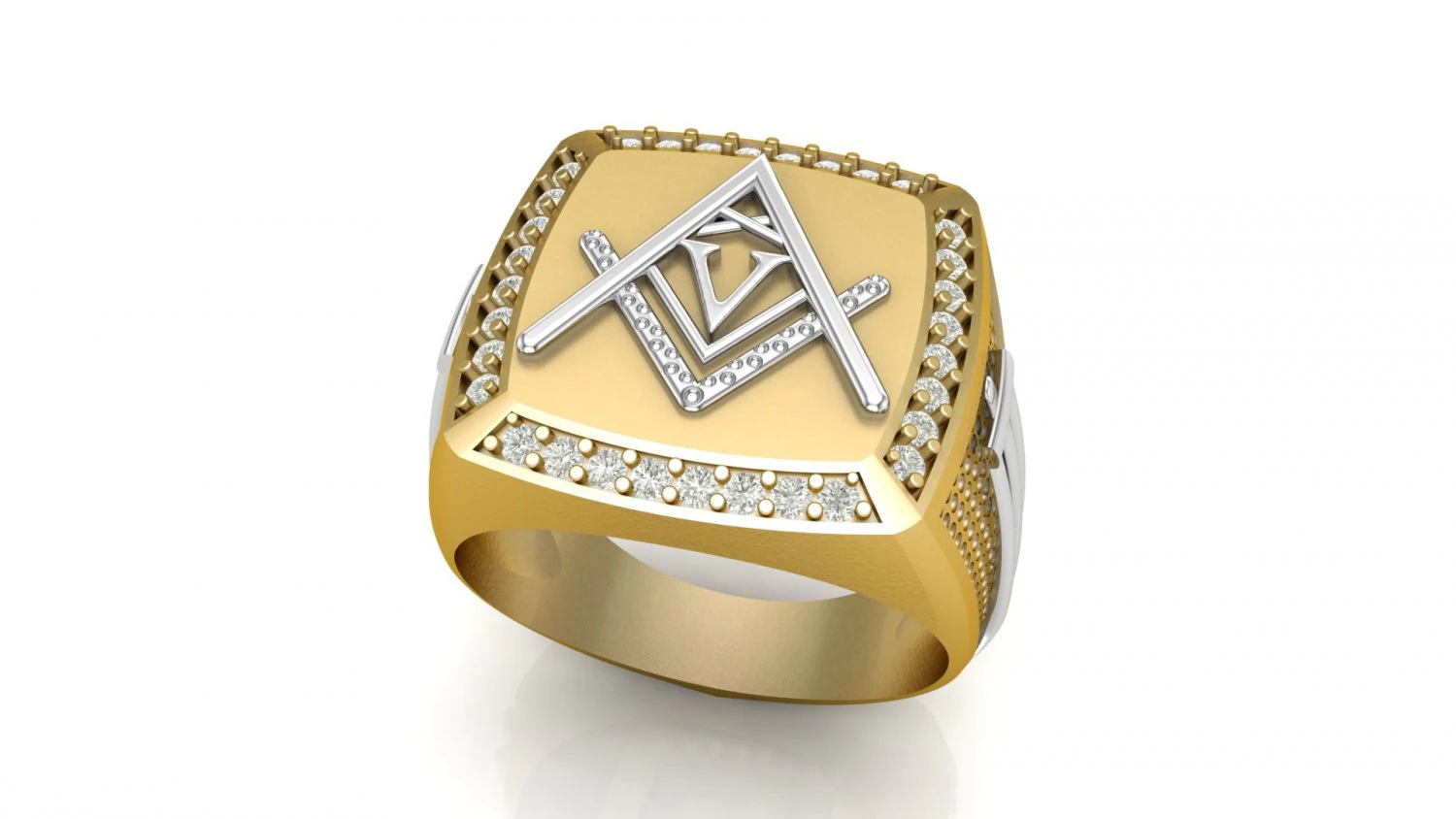 v - letter signet ring 3D Print Model .c4d .max .obj .3ds .fbx .stl .blend