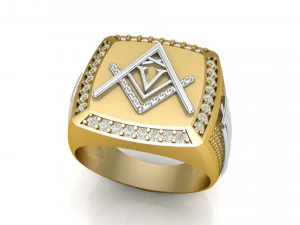 v - letter signet ring 3D Print Model