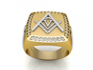 v - letter signet ring 3D Print Model